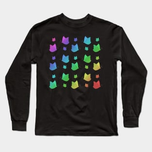 Rainbow Butterfly Pattern Black Long Sleeve T-Shirt